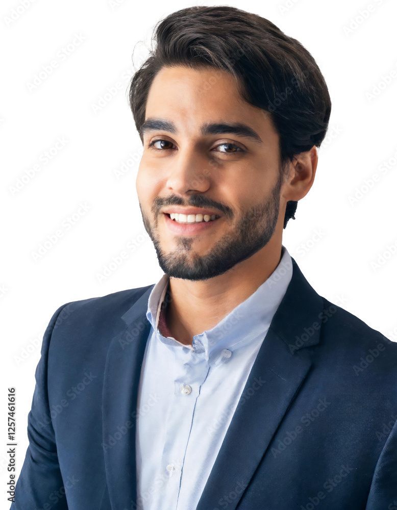 Portrait of only one Man. White Background. Portrait of only one Man. White Background.