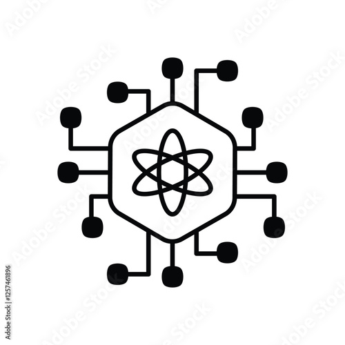Quantum computing vector icon