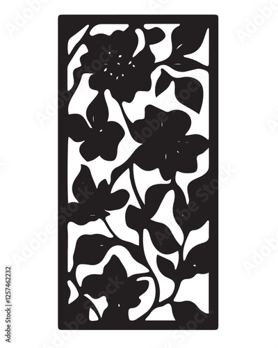 Elegant Floral Laser Cut Wood Panels