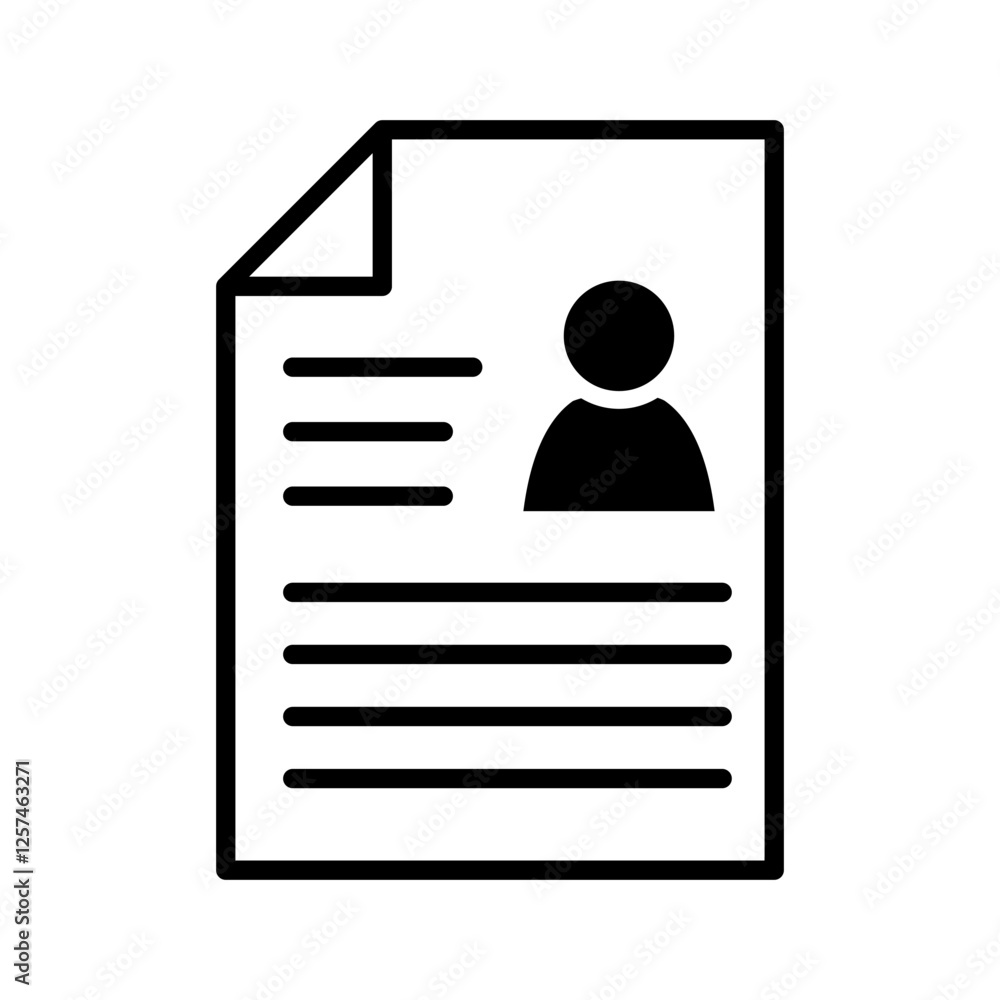 CV icon vector. Resume illustration sign. user data symbol or logo. CV icon vector. Resume illustration sign. user data symbol or logo.