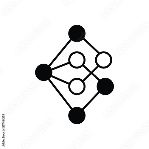 Artificial neural network vector icon