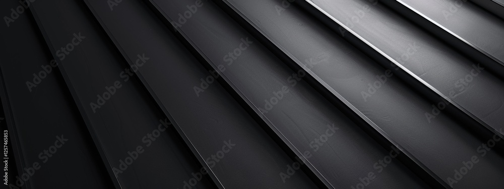 Obraz premium Abstract minimalist composition with parallel lines on black background. Featuring white space in the center for text, ideal for design templates and modern banners.