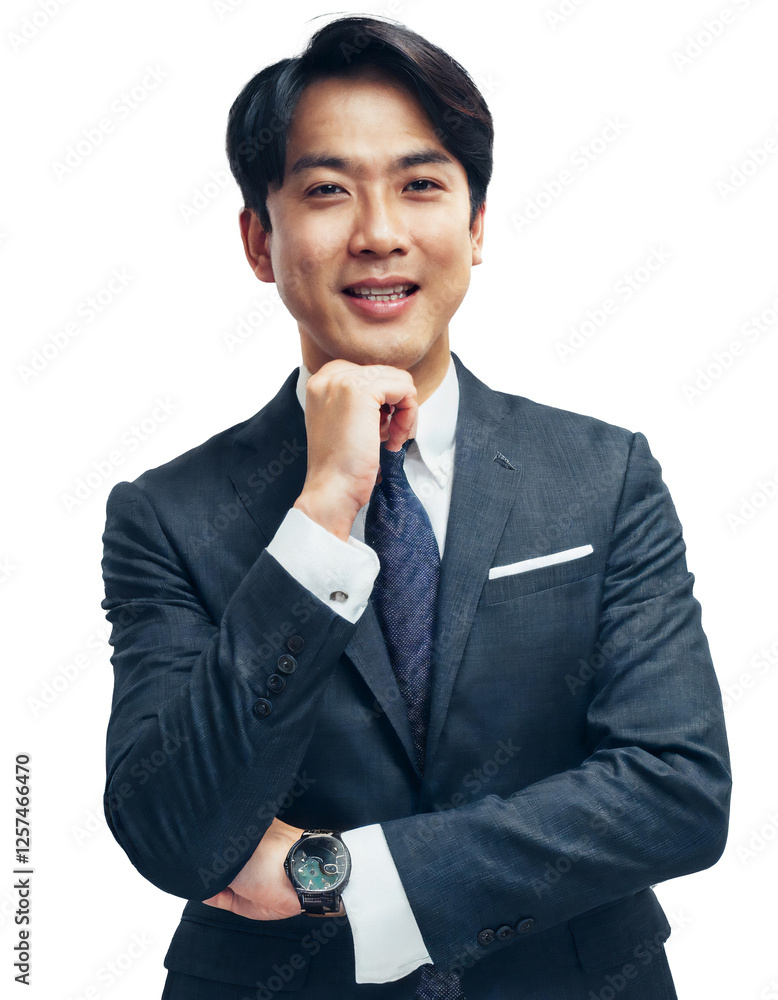 Portrait of only one Man. White Background. Portrait of only one Man. White Background.