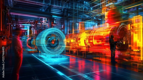 Wallpaper Mural Digital Factory: Futuristic Industrial Revolution Torontodigital.ca