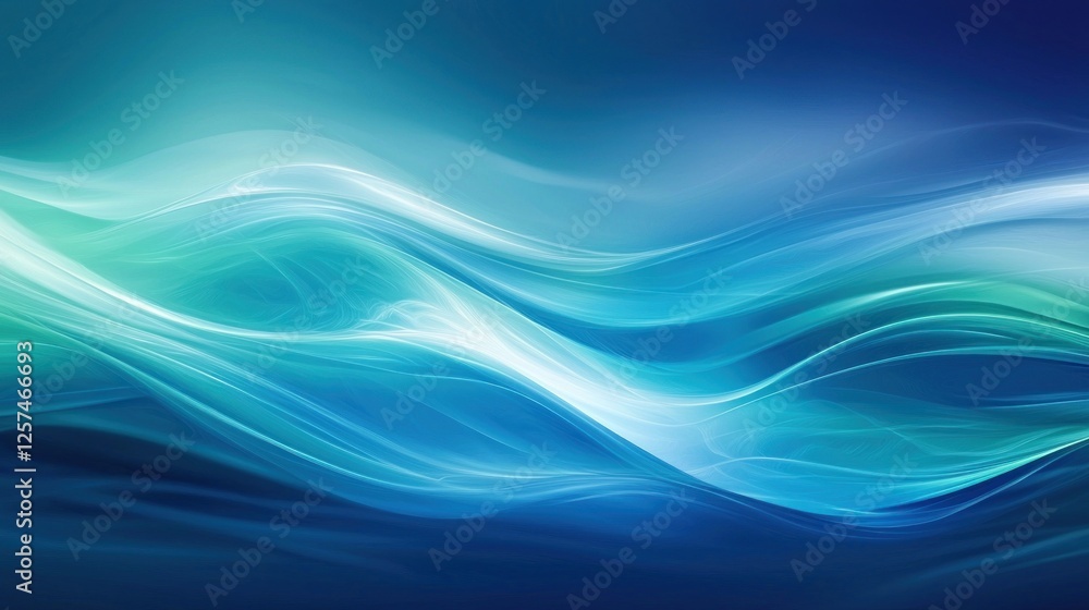 Fototapeta premium Abstract Blue and Teal Wave Pattern