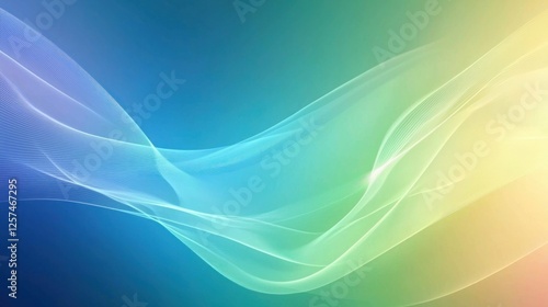 Abstract Teal and Yellow Wave Background Design