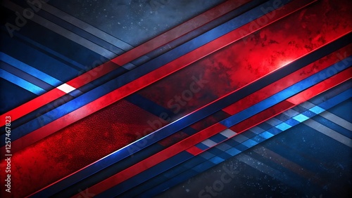 Dynamic abstract background with red and blue grunge diagonal stripes