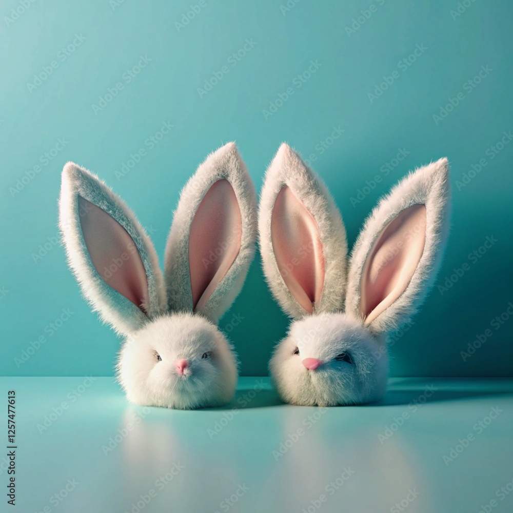 Obraz premium White rabbit on background. Easter day. generative ai