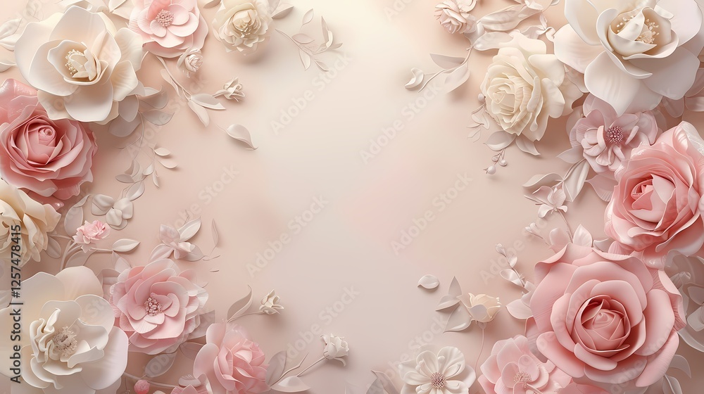 The flowers, with their soft petals and intricate details, are scattered across a soft, pastel background. The image evokes feelings of love, beauty, and femininity. The flowers, with their soft petals and intricate details, are scattered across a soft, pastel background. The image evokes feelings of love, beauty, and femininity.