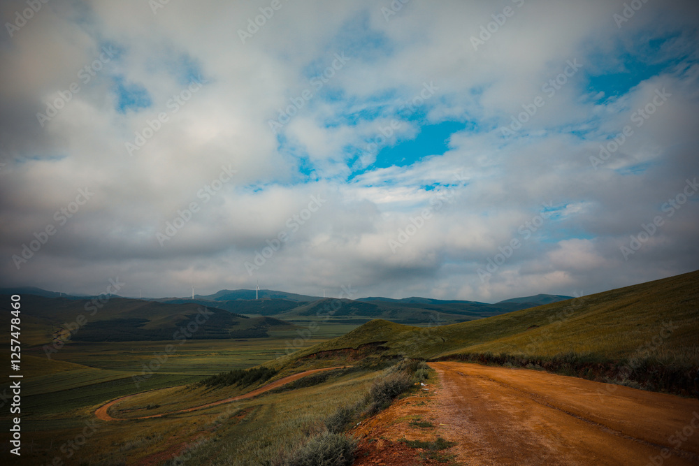 Scenery of Zhangbei grassland in Chongli City, Hebei Province, China Scenery of Zhangbei grassland in Chongli City, Hebei Province, China