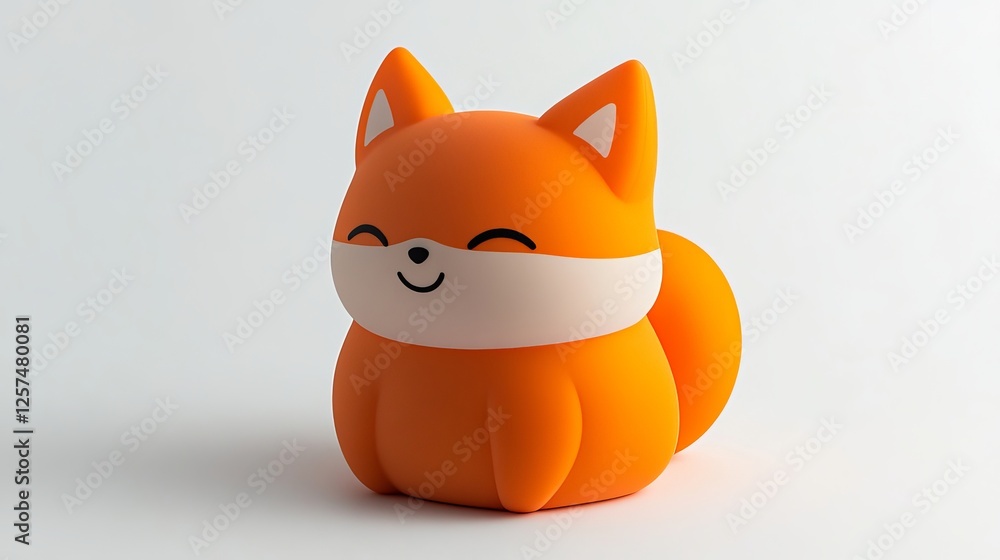 Cute orange fox figurine with a smiling expression, showcasing its playful design. Cute orange fox figurine with a smiling expression, showcasing its playful design.