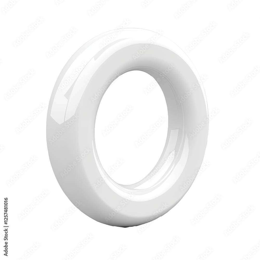 White ring object, studio shot, clean background, design element White ring object, studio shot, clean background, design element