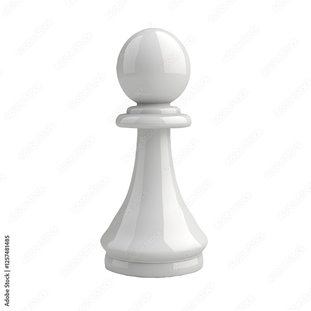 White pawn chess piece, isolated, studio shot, strategy game White pawn chess piece, isolated, studio shot, strategy game