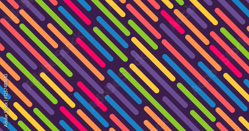 Colorful diagonal lines on dark background. Modern design creates a dynamic and energetic visual effect, making it ideal for web backgrounds.