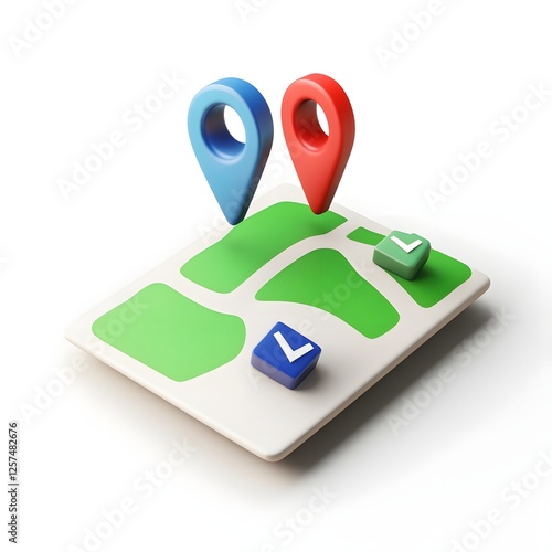Free Download 3D map markers on location finding application - GFXLoad