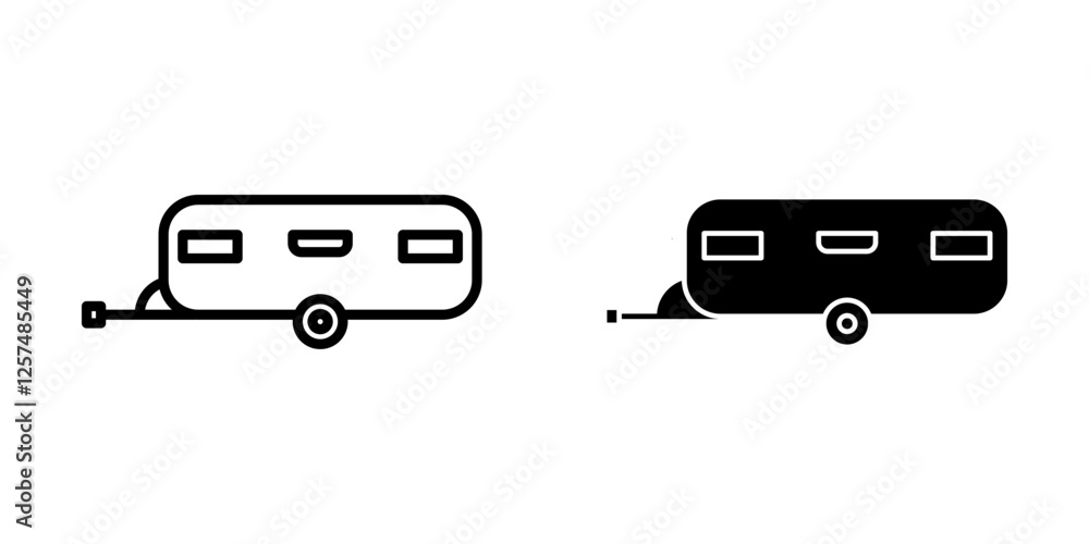 caravan Icon set. Symbol isolated white background. vector illustration. color editable. caravan Icon set. Symbol isolated white background. vector illustration. color editable.