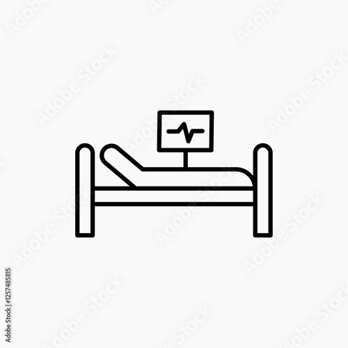 Hospital bed icon. simple vector icon