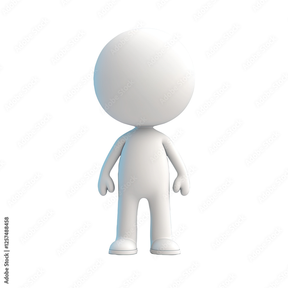 Standing 3D figure, white background, avatar, illustration (2) Standing 3D figure, white background, avatar, illustration (2)