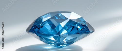 Sparkling Blue Gemstone with Brilliant Facets and Luxurious Shine. photo