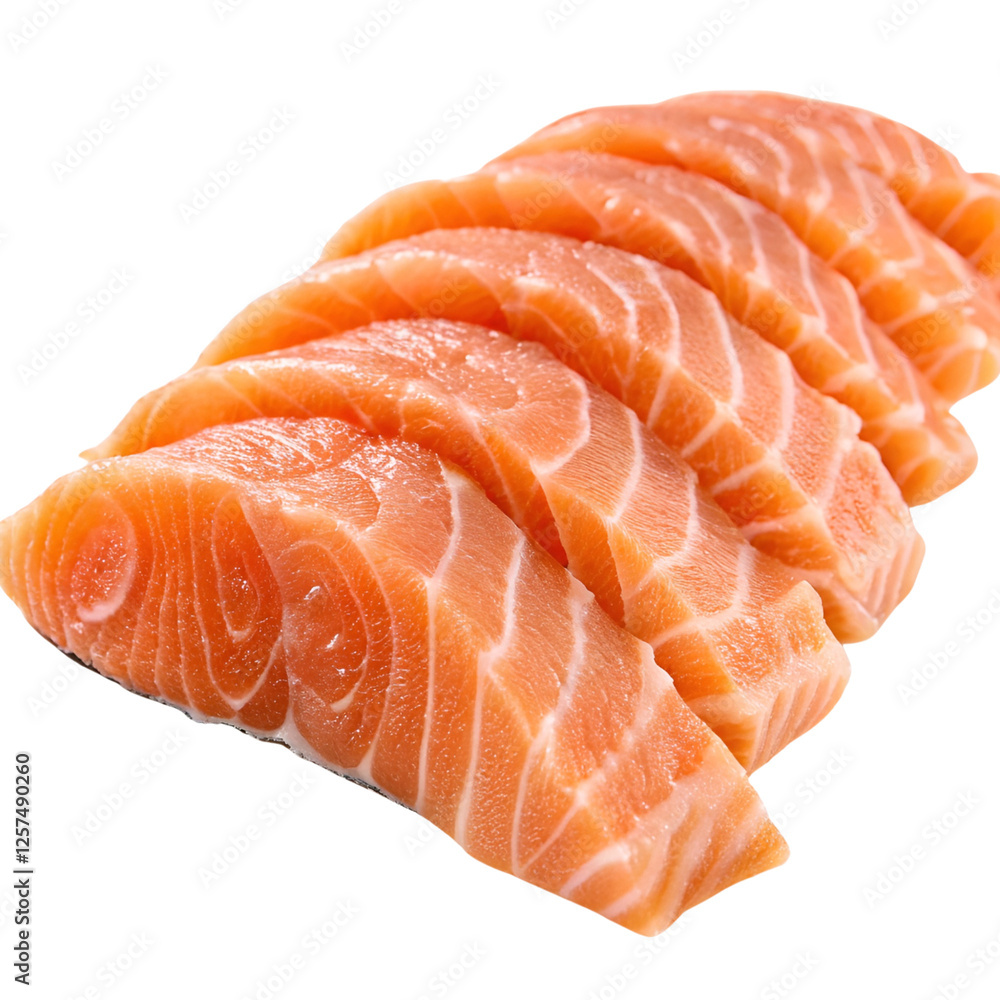 Salmon raw sashimi isolated on a transparent background Salmon raw sashimi isolated on a transparent background