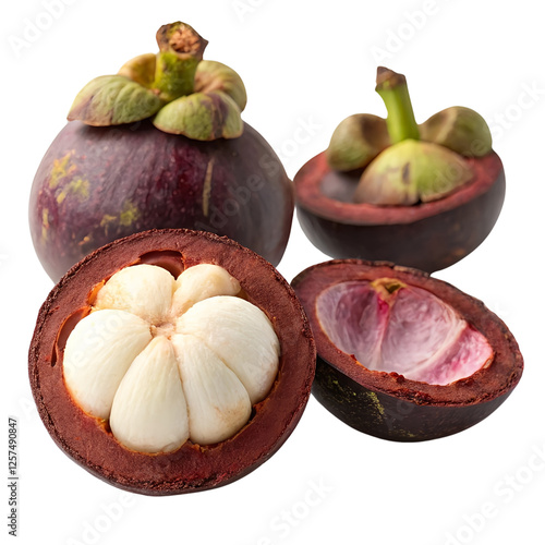 Mangosteen isolated on a transparent background photo