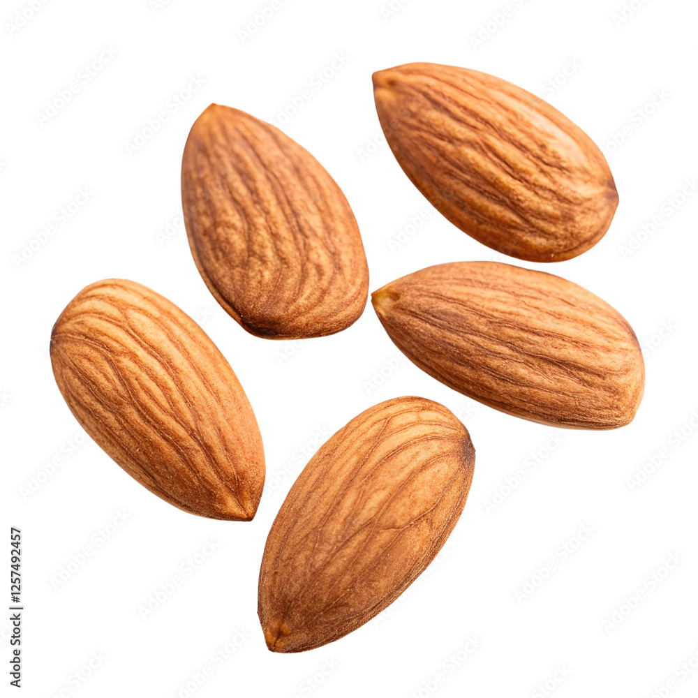 Almond nuts isolated on a transparent background Almond nuts isolated on a transparent background