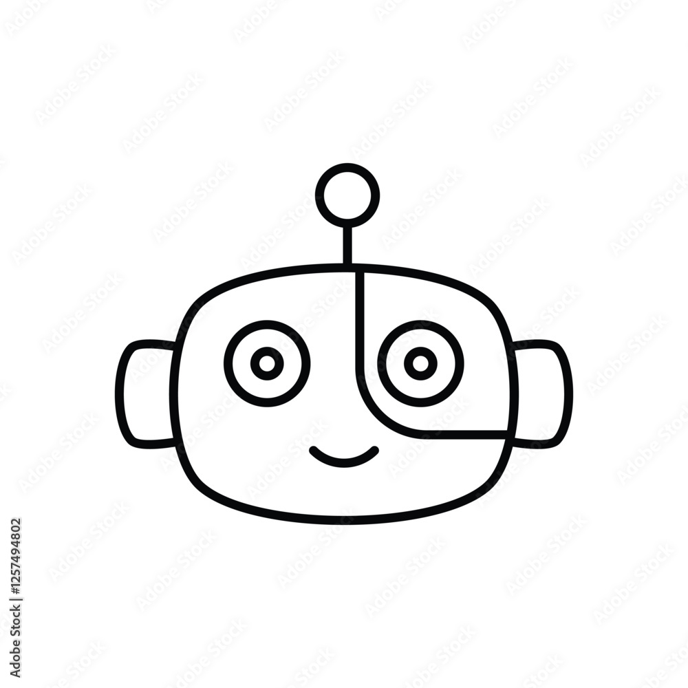 Obraz premium Robot face vector icon