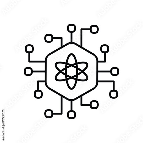 Quantum computing vector icon