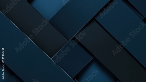 Abstract minimalist wallpaper with intersecting geometric forms on Blue background. Featuring white space in the center for text, ideal for design templates and modern banners.