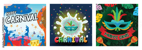 Happy Carnival celebration. Carnival party. Mardi gras carnival.