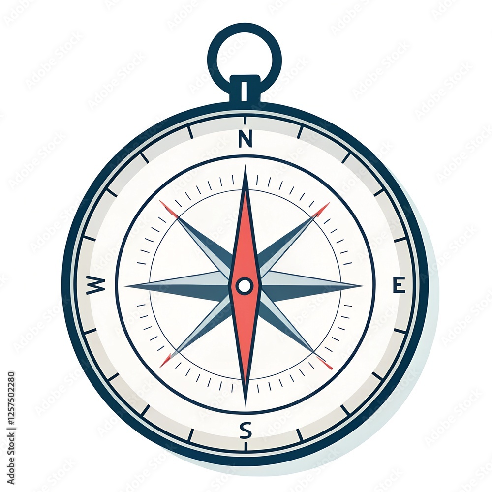 Compass flat vector illustration on a white background Compass flat vector illustration on a white background