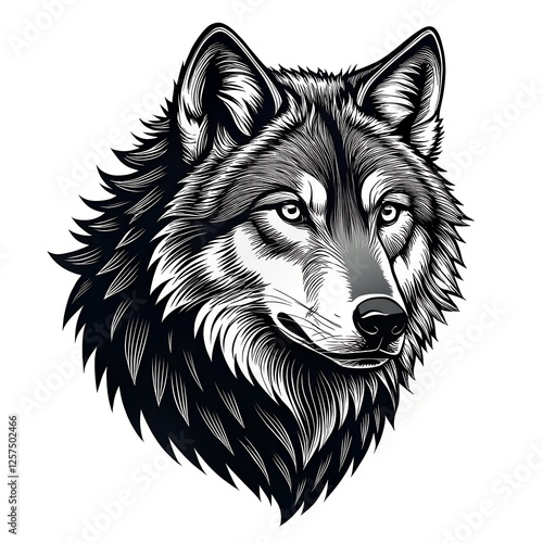 Isolated wolf head - vector illustration photo