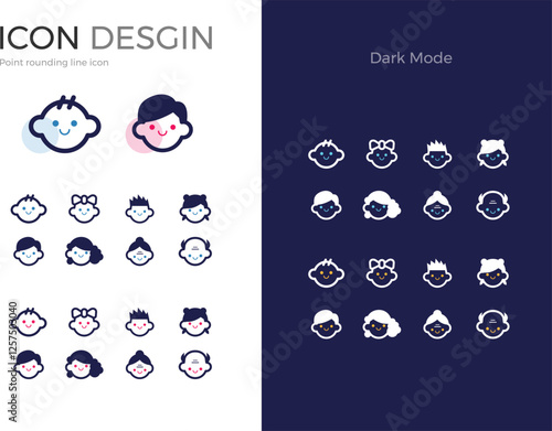 icons set, People child adult male female baby aunt old man grandmother grandfather homepage smartphone APP line icon