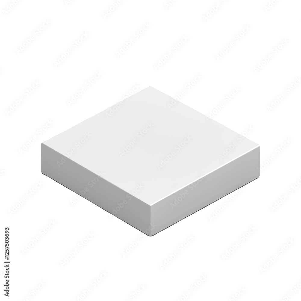 Blank square box, studio shot, white background, packaging mockup Blank square box, studio shot, white background, packaging mockup
