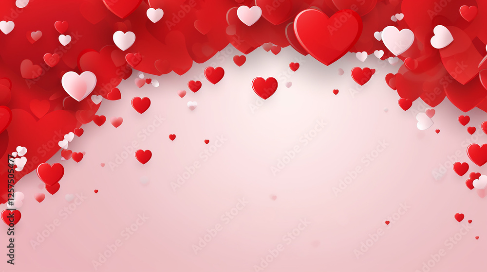 Valentine's Day Theme With Red Hearts On A White Background, perfect for Valentine's Day, love celebrations, weddings, anniversaries, or heartfelt messages. Valentine's Day Theme With Red Hearts On A White Background, perfect for Valentine's Day, love celebrations, weddings, anniversaries, or heartfelt messages.