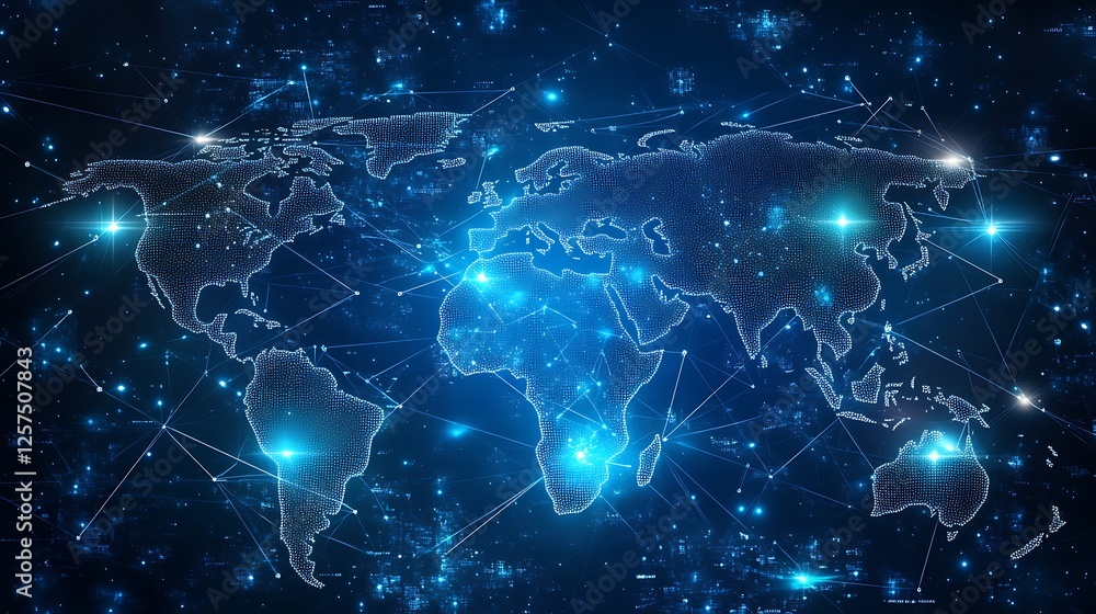 Fototapeta premium abstract blue background with globe