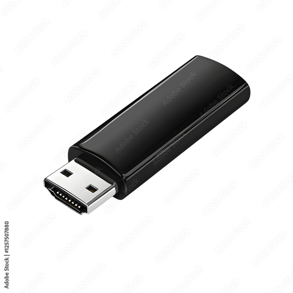 Realistic Black USB Flash Drive Isolated on White Realistic Black USB Flash Drive Isolated on White
