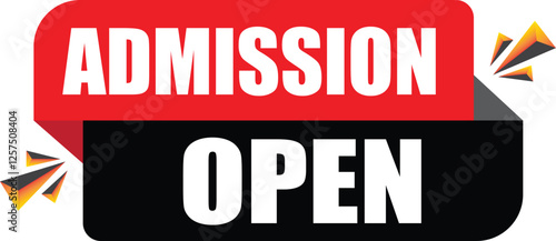 Admission open for school and colleges. Admission open badge for university. Admission open vector design. Admission Open Tag Vector Image Transparent