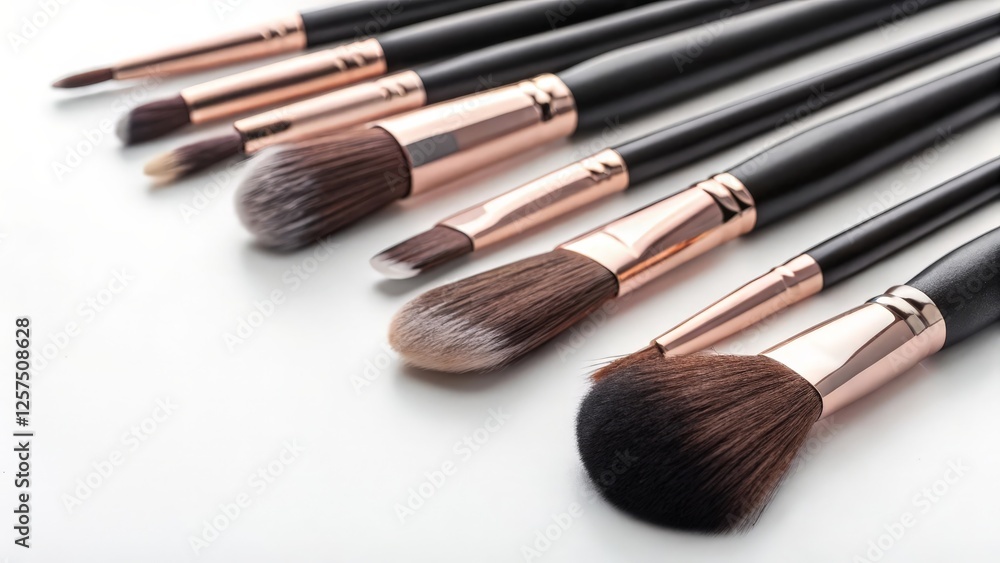 Makeup Brushes on White Background Makeup Brushes on White Background