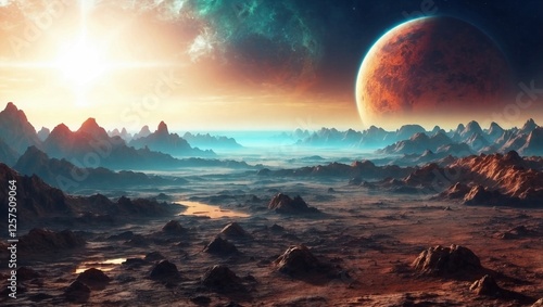 Wallpaper Mural sunrise over the mountains Torontodigital.ca