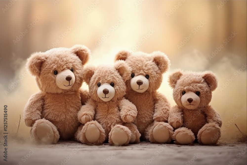 Teddy Bears: Adorable Animal Art for Baby's Background or Birthday Card on Christmas Day in Brown Teddy Bears: Adorable Animal Art for Baby's Background or Birthday Card on Christmas Day in Brown