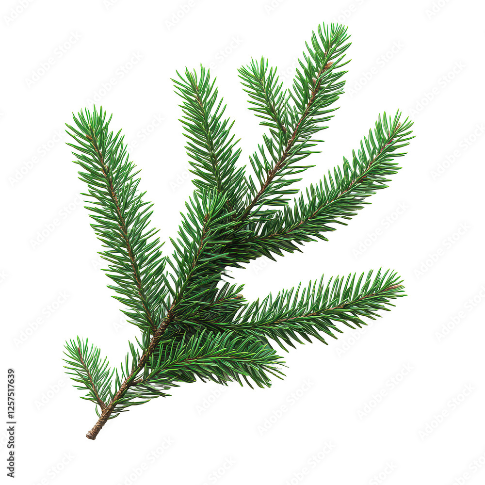 green christmas fir tree branch isolated on transparent background, PNG green christmas fir tree branch isolated on transparent background, PNG
