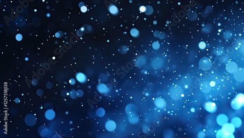 Abstract bokeh background of blue light particles photo