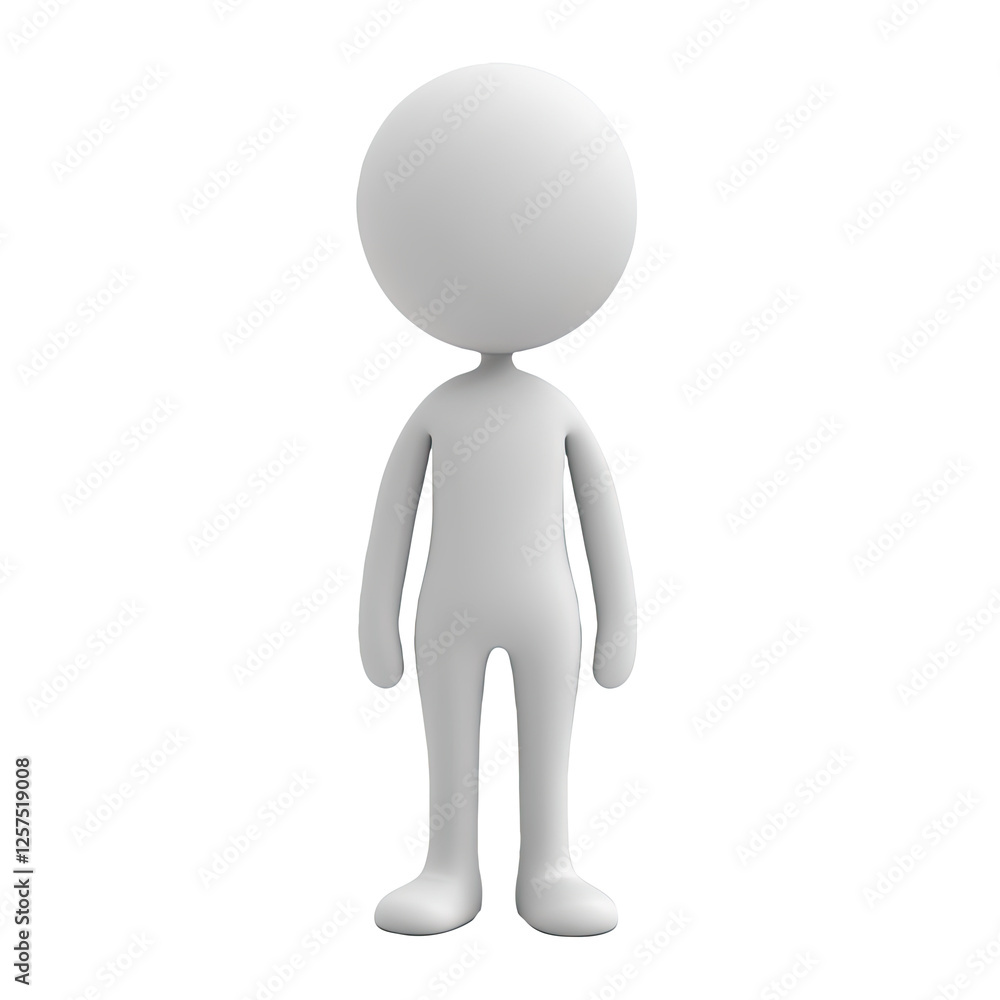 3D person standing, white background, simple, avatar 3D person standing, white background, simple, avatar
