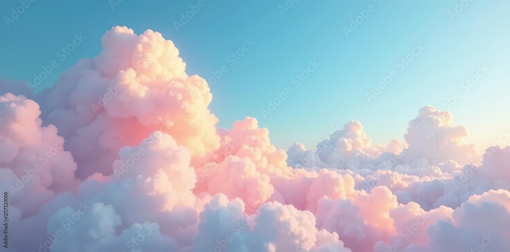 Soft pastel cloudscape, sunny day, tranquil scene, light, horizon, dreamy Soft pastel cloudscape, sunny day, tranquil scene, light, horizon, dreamy