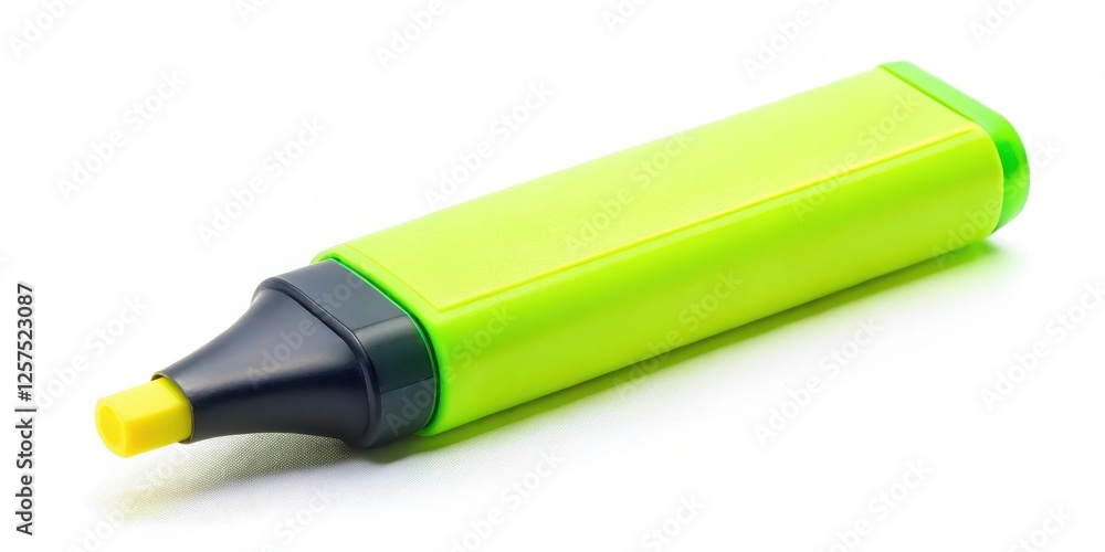 Lime Green Highlighter Marker on White Background Lime Green Highlighter Marker on White Background