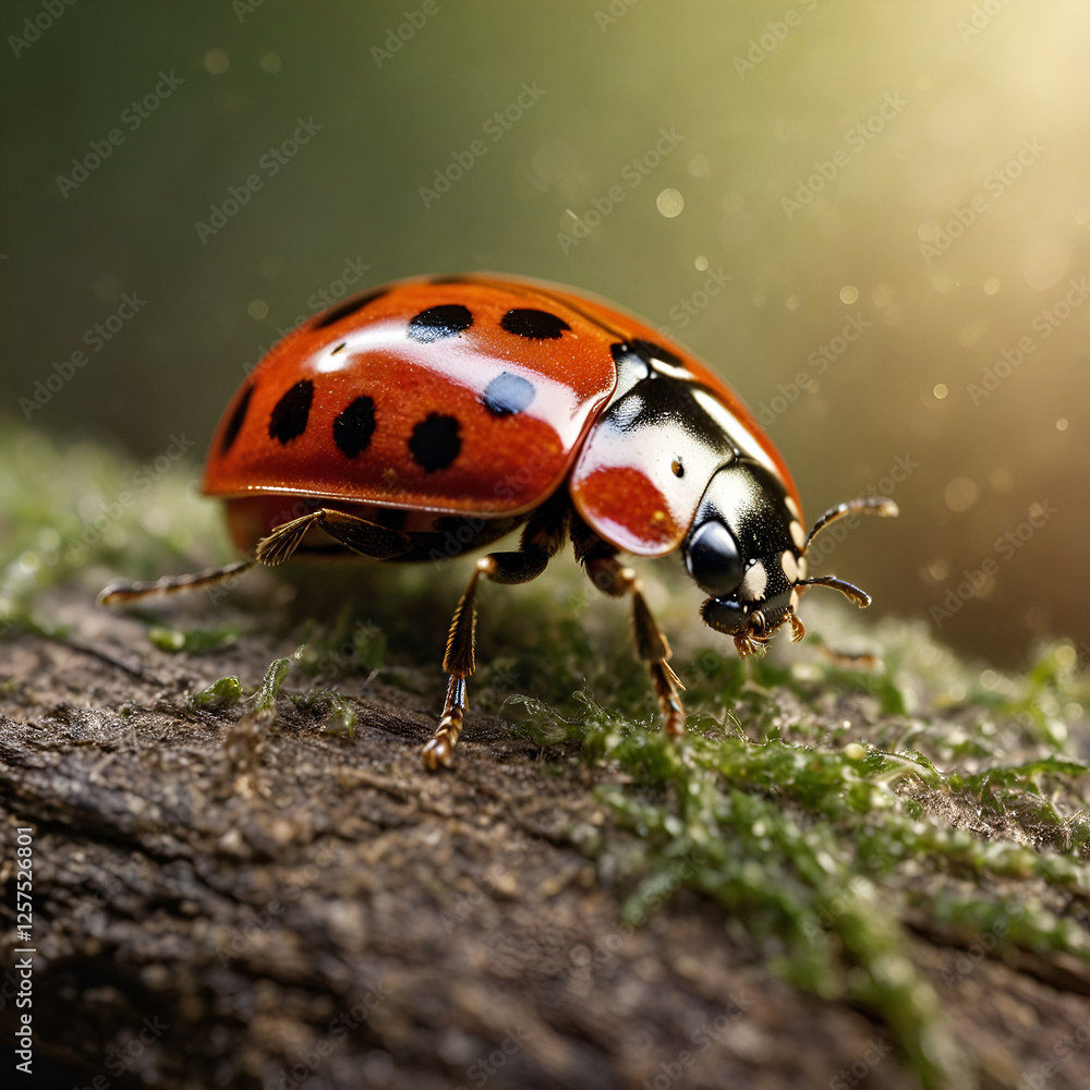 ladybug on a dry branch ladybug on a dry branch