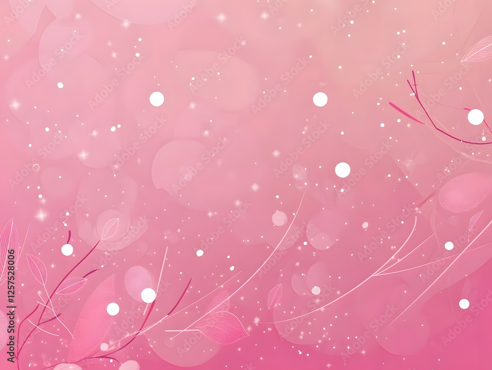 Abstract pink floral background with bokeh and leaves Abstract pink floral background with bokeh and leaves