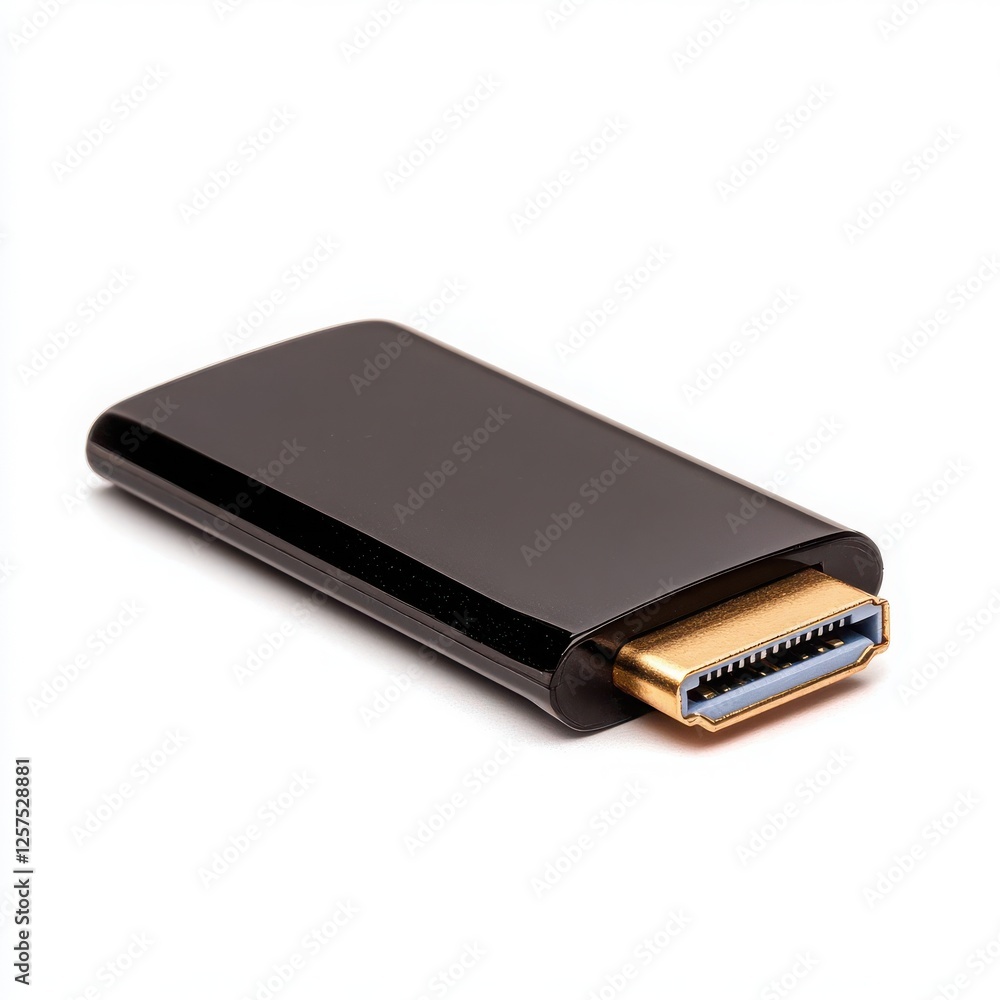 A sleek black HDMI adapter designed for seamless connectivity with modern devices. A sleek black HDMI adapter designed for seamless connectivity with modern devices.