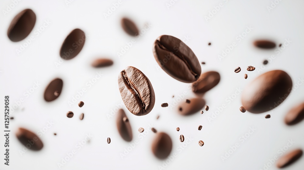 Coffee Splash with Beans Falling in a Dynamic and Artistic Scene Coffee Splash with Beans Falling in a Dynamic and Artistic Scene